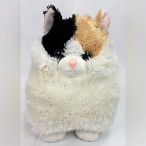 Justice Tween Calico Cat Chubby White Large Plush Stuffed Animal 14”